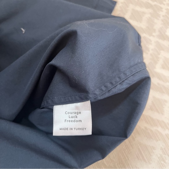 Teddy Stratford NYC Short Sleeve Button Up with Zip Shirt Mens Size 0 or XS Navy - Picture 5 of 8